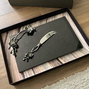 Michael Aram Black Orchid Cheese Board and Knife